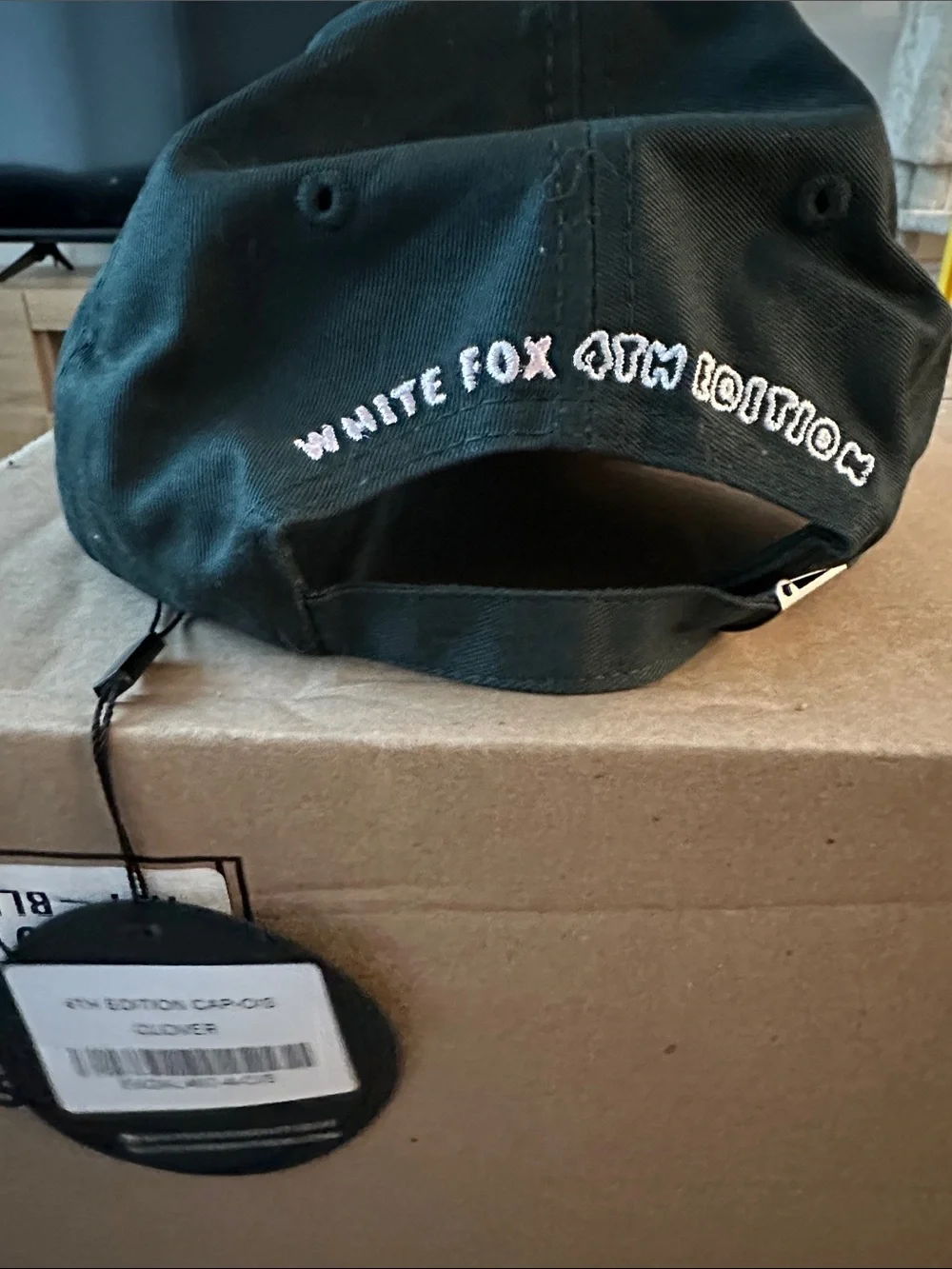 White Fox Boutique Dark Green Baseball Cap with Pink Embroidery